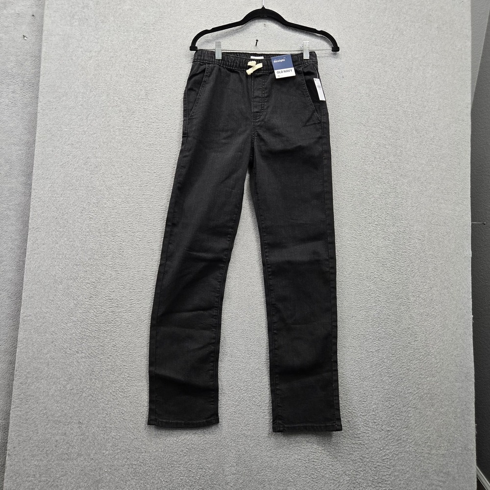 Old Navy Boys Pants XL (14-16) Black Sweatpants Straight Leg 29" Inseam NWT
